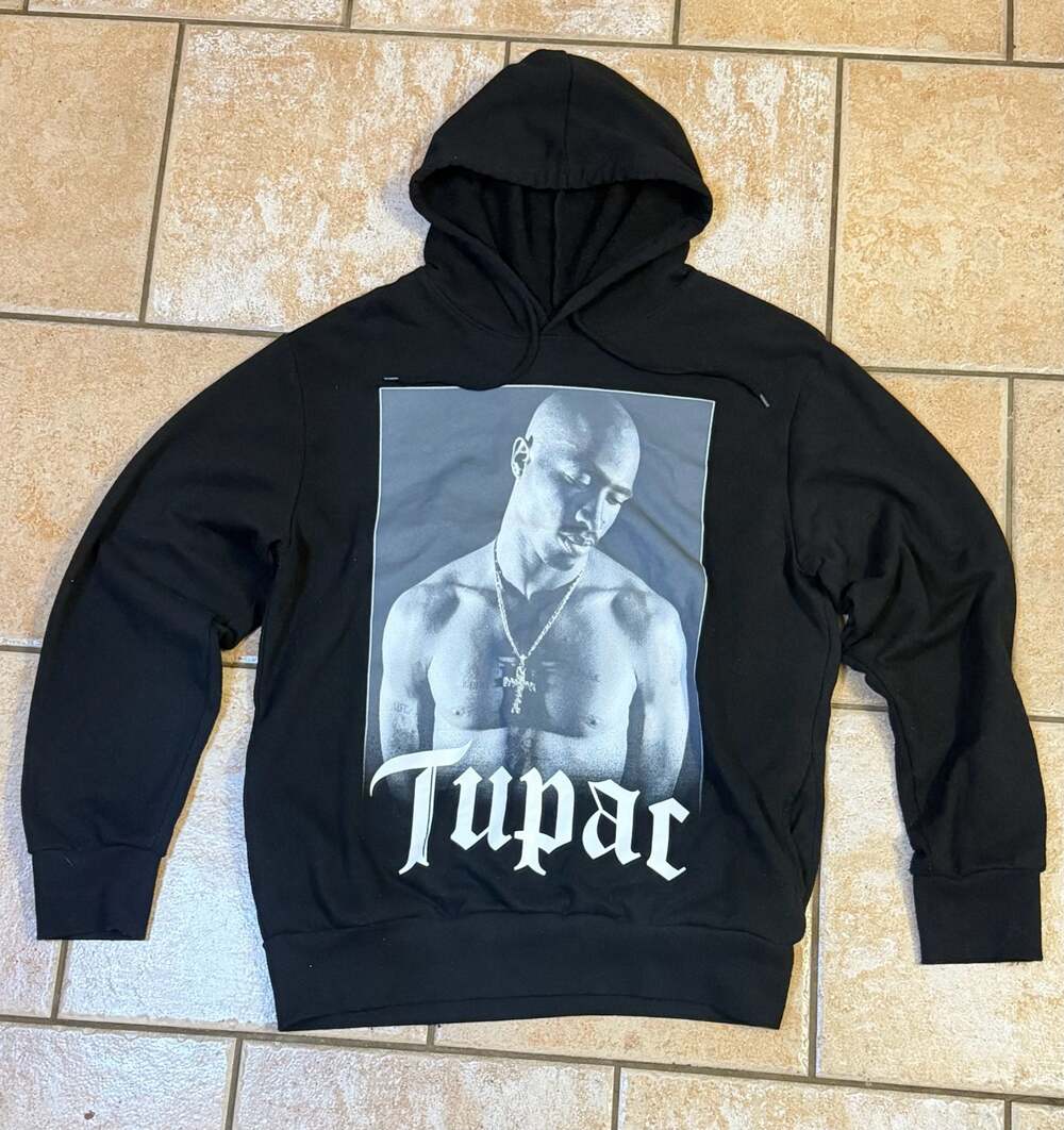 2Pac Shakur Graphic Pullover Hoodie Sweatshirt Black